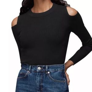 Zara shoulder cut out black top
